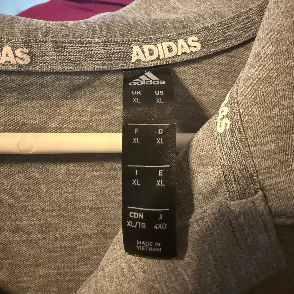 Adidas Men's Heather Gray Polo Shirt - Picture 3 of 4